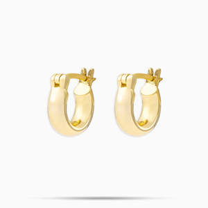 Aros Clásicos de Oro |   Pendientes de Aro Huggie Chapados en Oro Amarillo para Hombre y Mujer |   Joyería de Moda Minimalista - Product Image 1