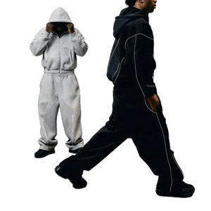 Polyester/Cotton Long Sleeve Pullover Hooded Regular Fit Unisex Plus Size Winter Quick Dry Full Length Zipper <b>Fly</b> Side Pockets - Product Image 1