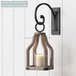 Lanterne décorative en verre et en bois pour la maison en vrac naturel avec poignée Design de luxe finition polonaise Pot à bougie fait main BY W O - Product Image 6