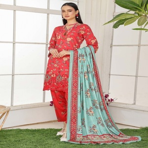 Costumes Panjabi pour femmes-Lehenga Choli pour femmes Costumes 3 pièces en lin par Bin Hameed Vol VARDA coutures personnalisées disponibles - Product Image 3
