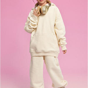 Sweat-shirt à capuche unisexe pour enfants, couleur unie, coupe ample, design avec poche, vêtement décontracté pour l'automne, 100% coton - Product Image 4