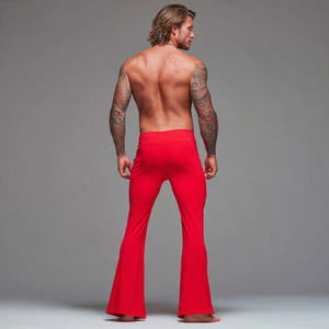 Leggings évasés pour homme, style streetwear, pour le yoga et le sport, avec taille élastique et compression, idéaux pour l'été - Product Image 4