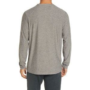 T-shirt classique à manches longues pour homme ODM, en coton, séchage rapide, respirant, couleur unie, 100% coton polyester, t-shirt oversize à col rond - Product Image 6