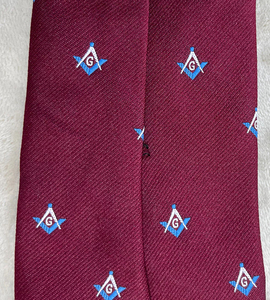 Corbata Masónica para Hombre, Color Borgoña, Azul y Blanco, Regalia Masónica, Regalo para Masones, Corbatas Masónicas de Primera Calidad Hechas a Medida para Hombre - Product Image 6