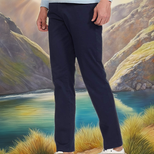 Pantalones Casuales para Hombre, Talla XL 30 L, Suaves, Transpirables, Ecológicos, de Lona Ligera, Cintura Media, con Cordón, Cierre de Botón, Talla Grande, Rectos, Lisos - Product Image 4