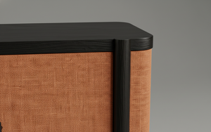 Buffet moderne à 2 portes en chêne massif pour salon - Rangement résistant à l'eau avec design minimaliste - Product Image 6