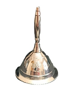 Cloche d'autel Arbre de Vie pour la prière, cloche d'appel sonore en laiton Pandulam, cloches d'appel de 3 pouces, par Indian Consigners - Product Image 1