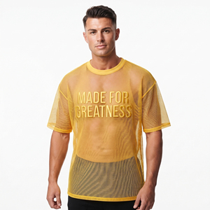 Camiseta de malla transparente para hombre, ropa de playa de verano, bordado personalizado, camiseta transparente de gran tamaño, camiseta transparente con bordado para hombre - Product Image 4