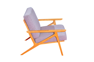 TACASA Ensemble de fauteuil lounge et table d'appoint en bois de haute qualité, style moderne du milieu du siècle, meubles durables rembourrés en éponge pour salon - Product Image 3
