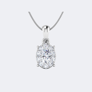 Collier solitaire en or massif avec diamant ovale taille brillant de 0,50 carat serti à griffes - Product Image 6