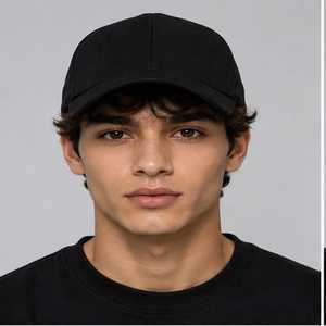 Gorra Unisex de 6 Paneles de Poliéster, Ajustable con Cierre a Presión, Deportiva, Casual, Negra, para Adultos, para las Cuatro Estaciones - Product Image 1