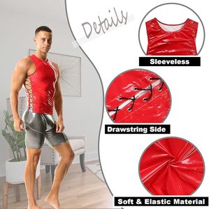 Chaleco de cuero sintético para hombre, camiseta sin mangas de algodón para hombre, camiseta sin mangas con impresión de logotipo personalizado para hombre - Product Image 5