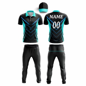 Men's Cricket Uniform Polo <b>Shirt</b> and <b>T</b>-<b>Shirt</b> Wholesale <b>Polyester</b> Cotton Printed Cricket Sets Top Quality Fabric - Product Image 5