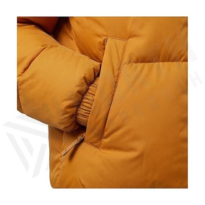 Hooded Quilted Waterproof <b>Bubble</b> Jacket Black Full Sleeve Winter Windproof Cotton Shell Knitted Fabric Polyester Filling Stand - Product Image 5