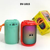 Enceinte portable DV-1015 avec support de téléphone, lumière RGB, sangle de transport, mini enceinte sans fil, caisson de basses, vente en gros