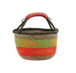 Panier ventre en jonc de mer de qualité supérieure, tressé à la main, en fibres naturelles, vert, orange, rouge, pour rangement de jouets de chambre d'enfant, vente en gros - Product Image 1