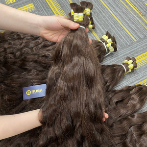 Extensiones de cabello vietnamitas al por mayor, onduladas, con textura y longitud personalizadas, de 10 a 34 pulgadas, color marrón. - Product Image 3