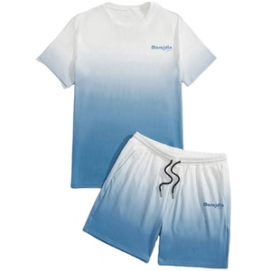 ชุดเซ็ตฤดูร้อนผู้ชาย เสื้อยืดลายฟอกสี กางเกงขาสั้น ผ้าฝ้าย สวมใส่สบาย ทรงหลวม ชุดเข้าชุด - Product Image 5