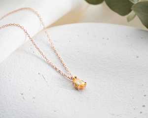 Colgante de Citrino, Piedra de Nacimiento de Noviembre, Corte Pera, Plata de Ley 925, Chapado en Oro Rosa de 14K, Joyería Delicada con Piedras Preciosas - Product Image 3