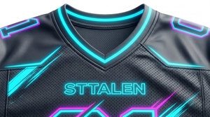 Maillot de football américain imprimé sur mesure à manches courtes, nom et numéro d'équipe personnalisés, 100 % polyester, séchage rapide, grandes tailles - Product Image 6