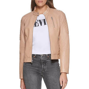 Veste matelassée en cuir véritable pour femme de qualité supérieure, imperméable, coupe-vent, respirante, avec fermetures éclair, manches longues, pour l'hiver - Product Image 1