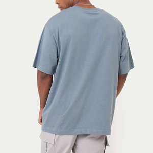 Heavy Cropped <b>Box</b> Fit T Shirt Blank Shirts High Quality Mock Neck Boxy Fit Oversize <b>Drop</b> Shoulder Men's T-shirts - Product Image 3