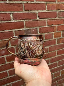 Diseño grabado especial de cobre Artesanía manual Taza de cobre grande moderna hecha por Tayyab Handicraft - Product Image 6