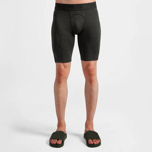 Shorts de cyclisme durables à taille haute, extensibles, couleur noire unie, tissu tricoté confortable, shorts de compression pour hommes, prix abordable, OEM - Product Image 4