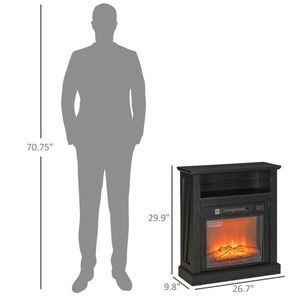 Caminetto Elettrico Moderno con Telecomando, Fiamma LED, Design in Vetro e Acciaio per Casa, Hotel e Camper - Product Image 2