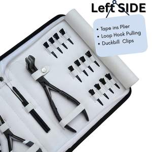 Kit complet d'outils professionnels en acier inoxydable pour extensions de cheveux : micro-perles, pince à bandes, coupe-bandes, crochet, peigne, aiguille, ciseaux - Product Image 3