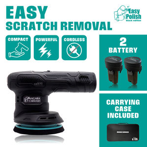 NAGARA CARWASH P24 Black Cordless Mini Quick Detailer Car <b>Polisher</b> Liquid Polish Sander Equipped Two Detachable Batteries Made - Product Image 5