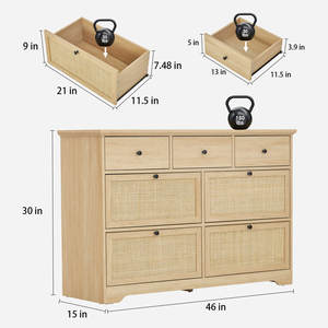 DreamCraft Vietnam - Juego de Dormitorio de 2 Piezas de Ratán Natural Estilo Boho, Colección de Muebles Única y Elegante - Product Image 3