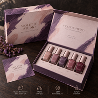 Collection de couleurs d'ongles VIOLETTE personnalisée, boîte d'emballage de style livre magnétique