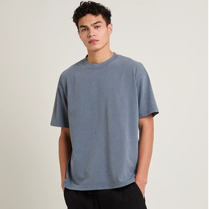 Camiseta de Verano para Hombre, Diseño Moderno, Algodón Grueso de Alta Calidad, Hombros Caídos, Estilo Hip Hop, Lisa, Talla Grande - Product Image 3