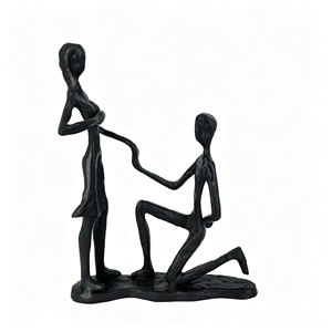 Escultura Abstracta de Pareja Humana en Hierro Negro, Estatua de Amor para Decoración de Mesa de Salón, Escultura de Escritorio - Product Image 5