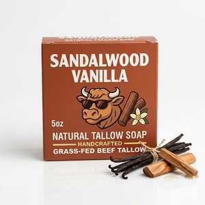 Sandalwood Vanilla Bar Soap Natural Essential Oil Bathing Bar For Gentle Cleansing Moisturizing And Refreshing Skincare - Product Image 2
