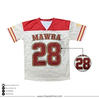 Maillot de sport en mesh Mawra, col en V, manches courtes, imprimé par sublimation, maillot de football personnalisé, vêtements de sport pour équipe, maillot unisexe