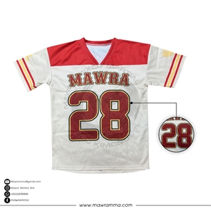 Maillot de sport en mesh Mawra, col en V, manches courtes, imprimé par sublimation, maillot de football personnalisé, vêtements de sport pour équipe, maillot unisexe - Product Image 4