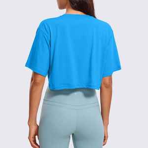 Custom Logo Wholesale Blank Short Crop <b>Top</b> Sleeve Wholesale Quick Dry Breathable Women Crop <b>Top</b> For Sale - Product Image 4