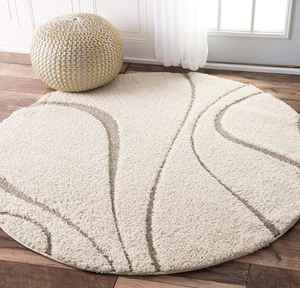 Alfombra Redonda de Microfibra Celestial Shaggy, Suave y Afelpada, Antideslizante, Resistente a las Manchas, Estilo Moderno, Decoración para Sala de Estar y Dormitorio - Product Image 4