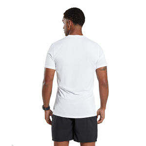 T-shirt blanc à manches courtes pour homme, col rond, coupe classique, couleur unie, jersey décontracté, matière respirante en coton - Product Image 3