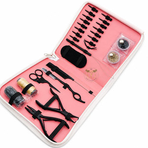 Professional Hair Extension Installation Tool Kit with Micro Ring Pliers, Hook, Loop <b>Needle</b> & Hair Extension <b>Beads</b> - Product Image 1