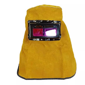 Capucha de soldadura de cuero de vaca, equipo de protección para pulir, gorra de trabajo, protector de cabeza, cara y cuello, resistente al calor y las llamas - Product Image 2