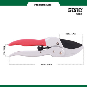 กรรไกรตัดกิ่งแบบมีฟันเลื่อย SONO G703 เคลือบ PTFE ด้ามจับอะลูมิเนียม สำหรับตัดกิ่งไม้แบบแบ่งส่วน เครื่องมือทำสวน - Product Image 4