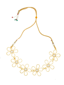 Gold Daisy Pearl <b>Necklace</b> for Women – Floral Chain <b>Statement</b> <b>Necklace</b> with Adjustable Thread - Product Image 6