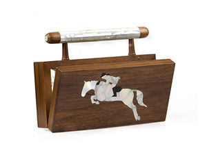 Pochette artisanale en bois écologique avec incrustation de nacre de qualité supérieure pour une mode nuptiale élégante, les célébrations de mariage et les festivals - Product Image 4