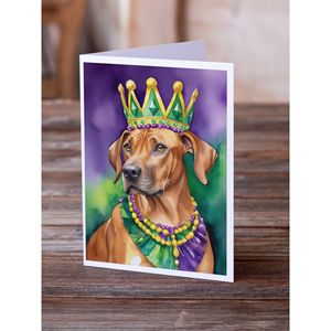 Lunatique A7 Taille 5x7 Pack 8 cartes vierges avec enveloppes Rhodesian Ridgeback King Mardi Gras Cartes de voeux - Product Image 2