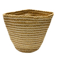 Panier de plage tressé en jute et coton Dari – Élégant panier de mode pour femme