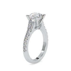 Anillo de Compromiso de Moissanita con Corte Redondo, Plata de Ley, Chapado en Oro Blanco, Anillo de Boda, Joyería Fina Elegante y de Lujo, Regalo - Product Image 4