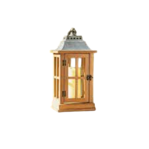 <b>Set</b> Of 2 Farmhouse Decorative Hanging <b>Lanterns</b> Whitewash Wood & Metal Hurricane Candle Holders For Indoor Outdoor Home Garden - Product Image 4